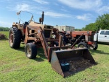 CASE AGRI-KING 770 TRACTOR WITH 3450 QT BUSH HOG LOADER AND HAY SPEAR & BUCKET 2 REMOTES ON THE BACK