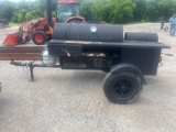 SMOKER ON TRAILER INCLUDES GAS TO LIGHT FIRE BOX GAS BURNER FOR FISH COOKER PROPANE BOTTLE COOKER IS
