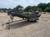 ALUMA CRAFT 14' BOAT HAS YAMAHA 25HP FOUR STROKE LIKE NEW BOAT AND MOTOR HAVE TITLE TRAILER SELLS