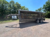 20' X 6' DELCO... ONE CUT GATE, RUBBER FLOOR BUTTERFLY GATES, GOOD TIRES... TANDEM AXLE... SELLS WIT
