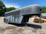 CIRCLE H STOCK TRAILER CONVERTED TO A DEER TRAILER 18'L 6'W HAS A GOOD FLOOR WITH ESCAPE GATE HAS A