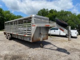 2006 WW STOCK TRAILER 24' X 6' WITH 2 CUT GATES GOOD FLOOR AND GOOD TIRES BILL OF SALE ONLY