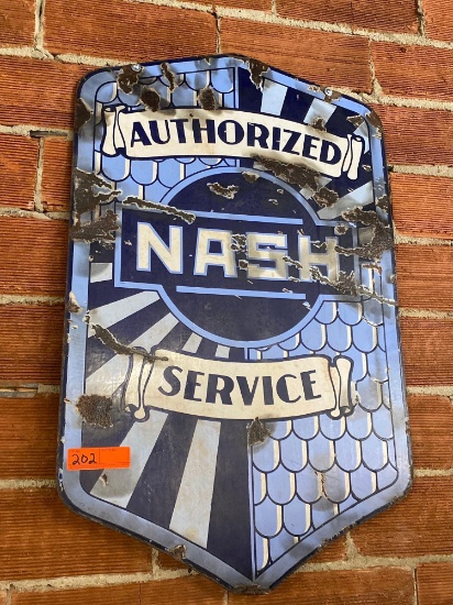 2 SIDED NASH SIGN... 22" WIDE 3' LONG