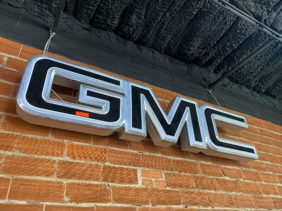 GMC LIGHTED SIGN... WORKING CONDITION... 7' LONG 20" TALL