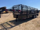 2023 SAVVY 24-6.8 STOCK TRAILER 2-7000 LB TORSION AXLES CLEATED RUBBER FLOOR BUTTERFLY REAR GATES