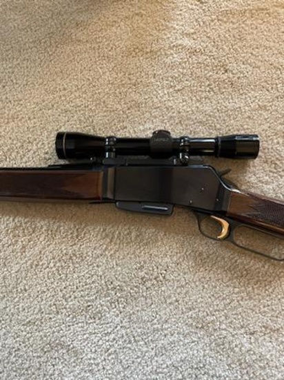 Make: Browning Model: BLR Caliber: .243 LEUPOLD M8-6XM COMPACT SCOPE WITH LEUPOLD RINGS AND MOUNT