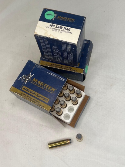Make: Magtech Ammunition Caliber: 500 S & W MAG 2 BOXES 325 GRAIN... 1 BOX 400 GRAIN... 20 CARTRIDGE