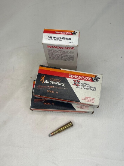 Make: Winchester Ammunition Caliber: 348 3 BOXES 200 GRAIN SILVERTIP 20 CARTRIDGES