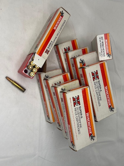 Make: Winchester Ammunition Caliber: 307 4 BOXES 150 GRAIN 6 BOXES 180 GRAIN 20 CARTRIDGES ...