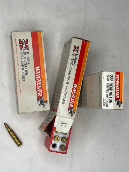 Make: Remington Caliber: 222 50 GRAIN SOFT POINT X22R 3 BOXES