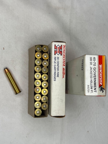 Make: Winchester Caliber: 45-70 GOVERMENT 2 BOXES 300 GRAIN JACKETED HOLLOW POINT