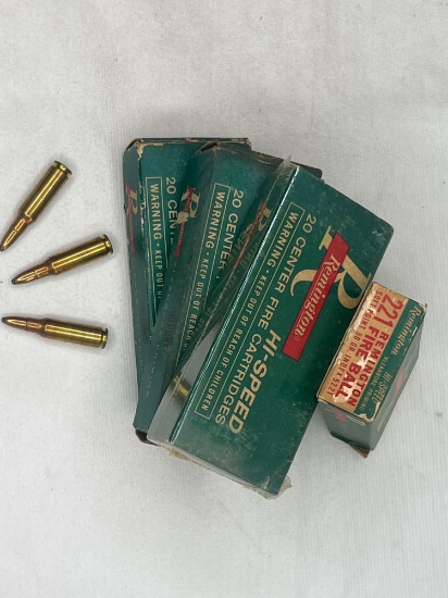 Make: Remington Caliber: 221 FIRE BALL 4 VINTAGE BOXES 50 GRAIN SOFT POINT
