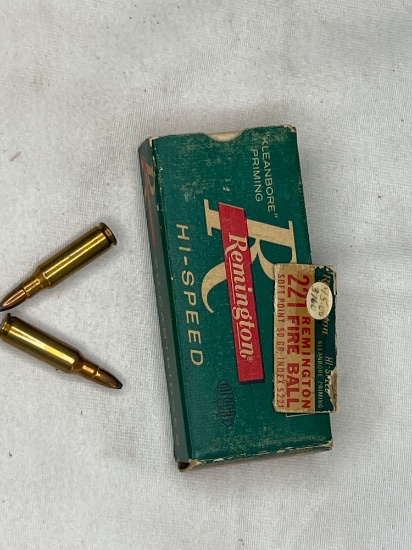 Make: Remington Ammunition Caliber: 221 FIRE BALL 1 VINTAGE BOX 50 GRAIN