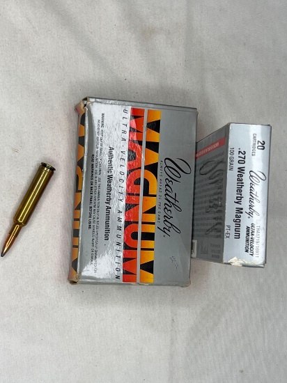 Make: Weatherby Caliber: .270 MAGNUM 2 BOXES 100 GRAIN