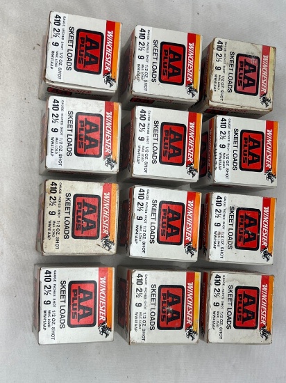 Make: Winchester Ammunition Caliber: 410 12 BOXES... SKEET LOADS 2 1/2... 9 SHOT