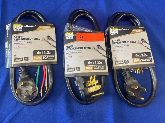 DRYER REPLACEMENT CORDS
