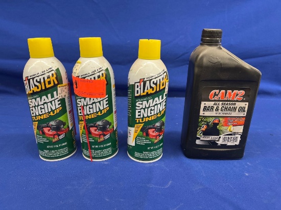 SMALL ENGINE TUNE UP AND BAR CHAIN OIL