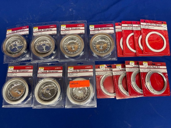 SINK STRAINERS, SINK DRAIN WASHER, JAM NUT KIT