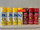 SUN YELLOW, RED PRIMER, GLOSS BANNER RED
