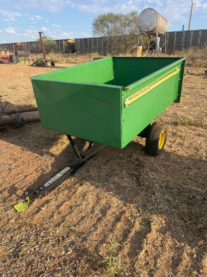 GREEN JOHN DEERE YARD TRAILER