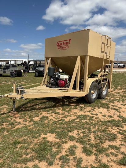 QUICK FEED TRAILER. 4 1/2 TON HOWDEN ROTARY LOBE BLOWER BY HONDA GAS MOTOR REALLY GOOD CONDITION.