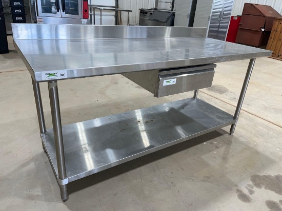 WORK TABLE WITH BACKSPLASH/DRAWER