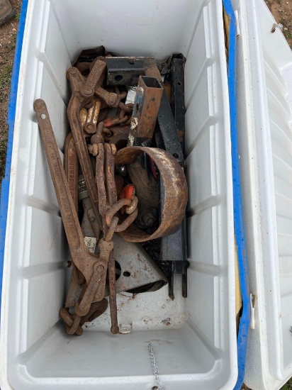 COOLER WITH MISC CHAIN BOOMS, ETC