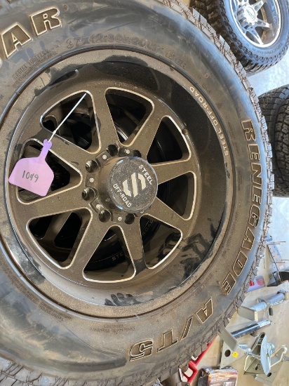 BLACK STEEL OFF-ROAD RIMS & TIRES - 20"