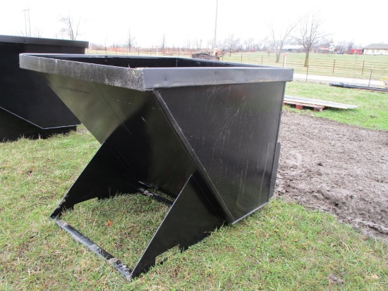 2 Cu Yard Trash Hopper Skid Steer Mount
