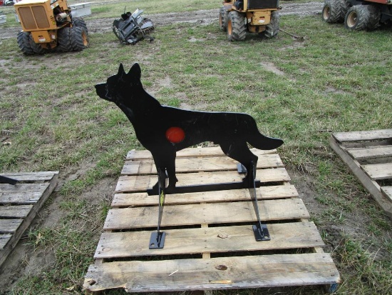 3/8" AR500 Steel Coyote Shooting Target With Heart Flapper