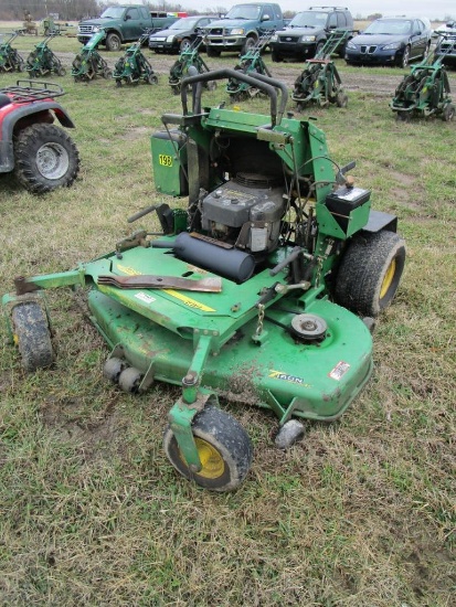 John Deere 667 Stand up Zero Turn Mower 60" Deck 23 hp Kawasaki Extra Blades 948 hr S#GD0667X010115