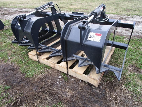 Stout Skid Steer Brush Grapple HD72-8 Complete With Hoses and Ends