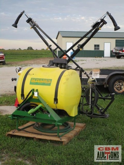 20' Schaben 110 Gal Boom Sprayer, 540 PTO Roller Pump, Foam Marker, Cat 1 or 2, Handgun S# 1845Like