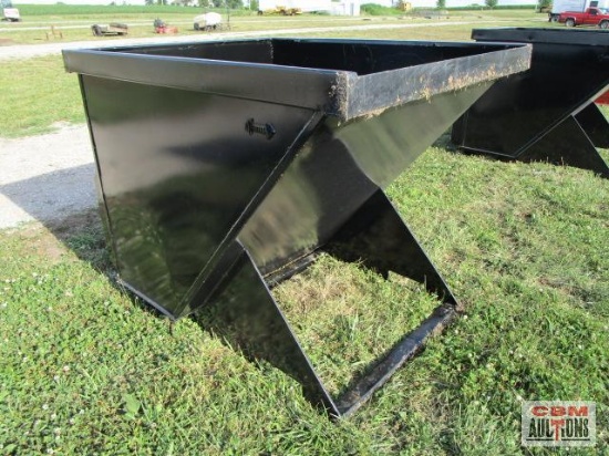 2 Cu Yd Skid Steer Trash Debris Hopper With Fork Pockets