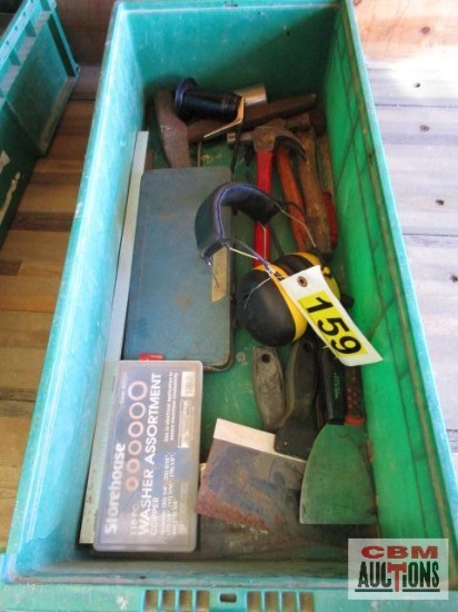 Assorted Copper Washer, Putty Knifes, Hammers, Puller- Tote NOT Included