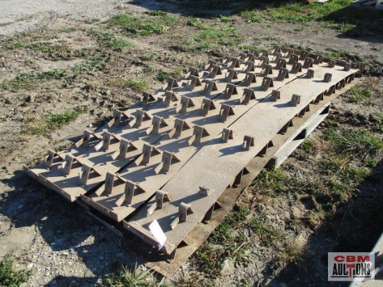 7 - 12" x 10' Concrete Steel Flatwork Whip Curved Forms Single wedge heave-gauge steel stake pockets