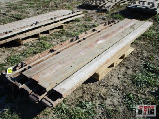 10 - 6" x 10' Concrete Steel Flatwork Straight Forms 3 single wedge heave-gauge steel stake pockets