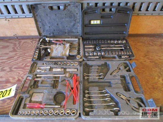 3 Assorted Socket Tool Sets -Stanley and Others