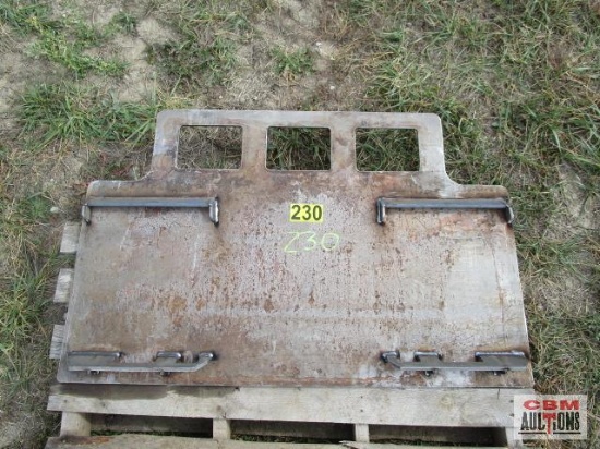 Extreme Heavy Duty 5/16" Weld On Skid Steer Backing Attachment Plate With Guard