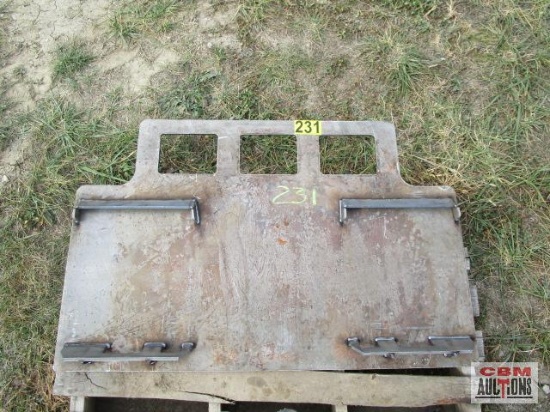 Extreme Heavy Duty 5/16" Weld On Skid Steer Backing Attachment Plate With Guard