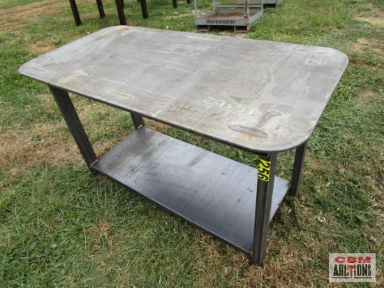 30" x 57" x 5/16" Steel Welding Bench With Lower Shelf Weighs #250