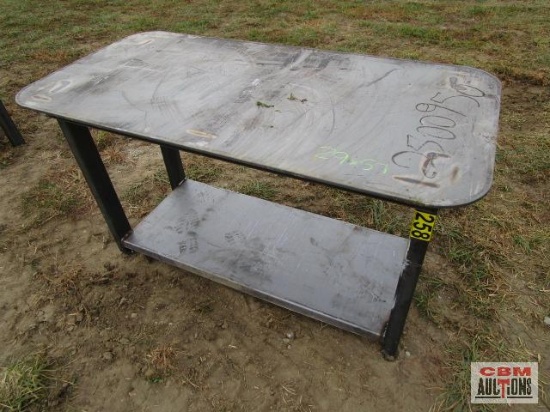 30" x 57" x 5/16" Steel Welding Bench With Lower Shelf Weighs #250