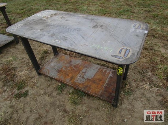 30" x 57" x 5/16" Steel Welding Bench With Lower Shelf Weighs #250