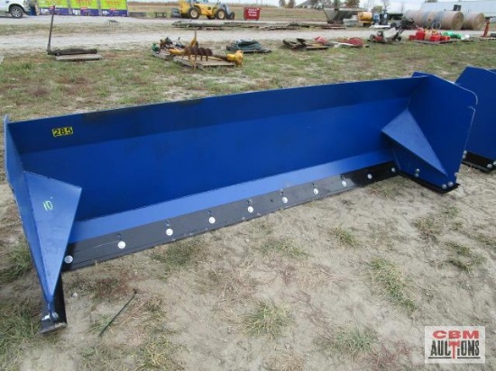 10' Skid Steer Snow Box / Pusher Adjustable Cutting Edge Weighs #745