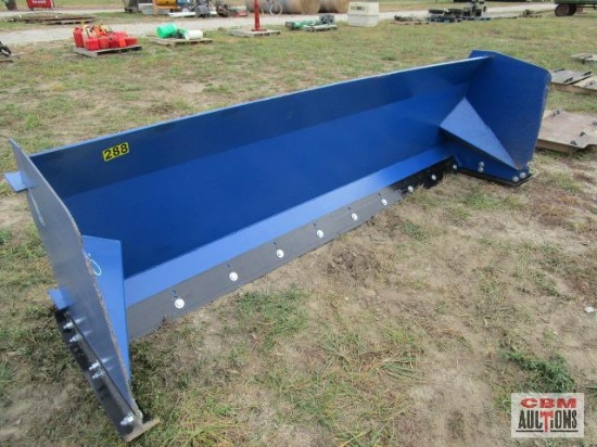 10' Skid Steer Snow Box / Pusher Adjustable Cutting Edge Weighs #745
