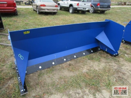 8' Skid Steer Snow Box / Pusher Adjustable Cutting Edge Weighs #655