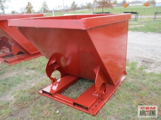 2 Cu Yd Stackable Self Dumping Trash Debris Hopper With Fork Pockets Weighs #638