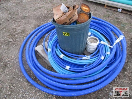 Misc HDPE Water Pipe All Sizes and Lengths Trash Can Full Of Contents