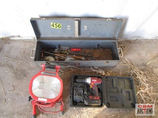 Craftsman Metal Tool Box, Work Light, Chicago 18 Volt Cordless Drill