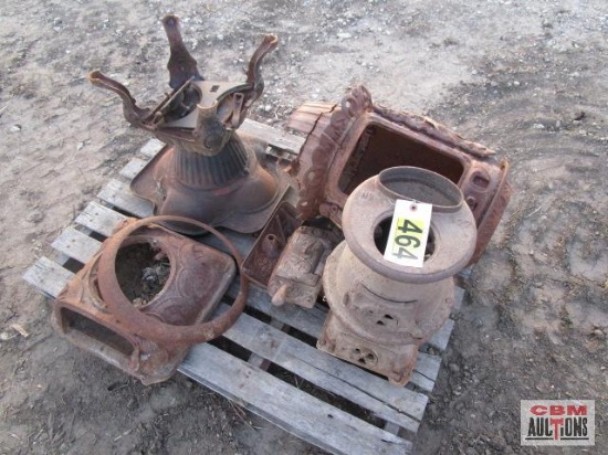 Pallet Of Antique Stove Parts Some Broken